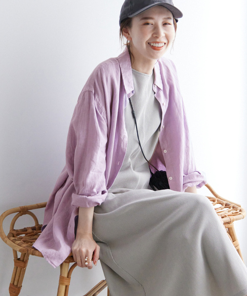 「SLOBE IENA」 長袖シャツ - パープル レディース