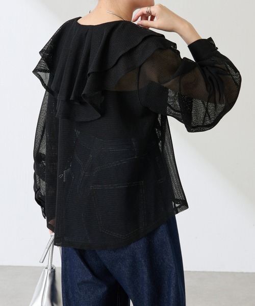 「COLLAGE GALLARDAGALANTE」 半袖ブラウス FREE ブラック レディース COLLAGE GALLARDAGALANTE ブラウス シャツ サッカー2WAYブラウス