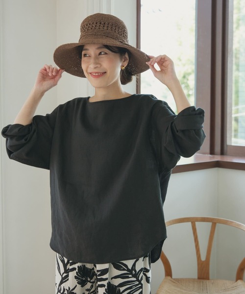 「URBAN RESEARCH DOORS」 半袖ブラウス MEDIUM ブラック レディース
