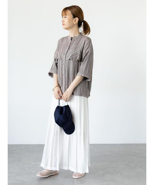 美品　CADUNE  フリルバンドカラーシャツ　36 CADUNE カデュネ フリルバンドカラーシャツ - メルカリ