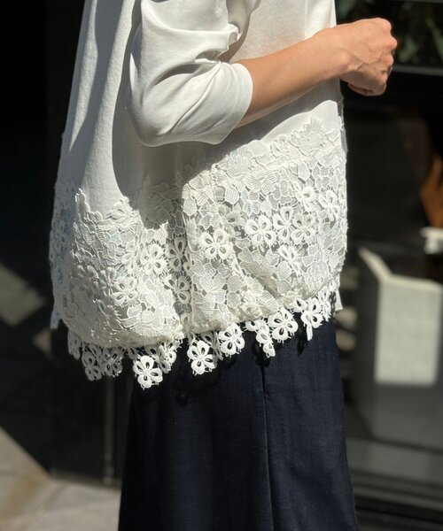 ビアズリー 裾レース刺繍トップス 裾レースカットソー | BEARDSLEY(ビアズリー)レディース | PAL