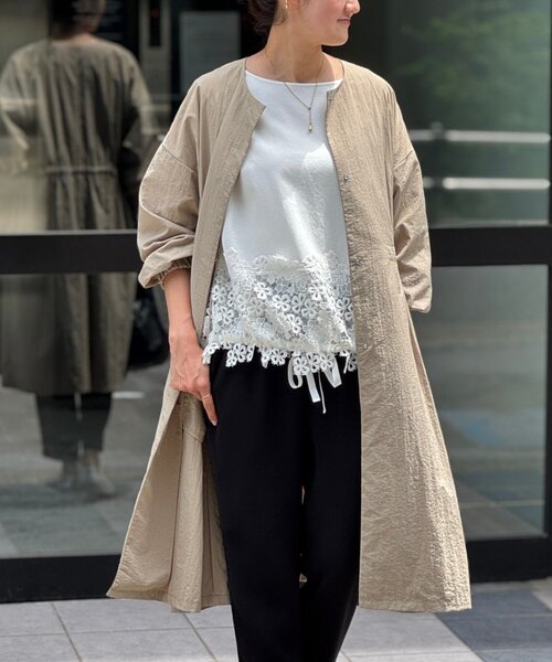 BEARDSLEY tシャツ 裾レースカットソー レディース : ZOZOTOWN