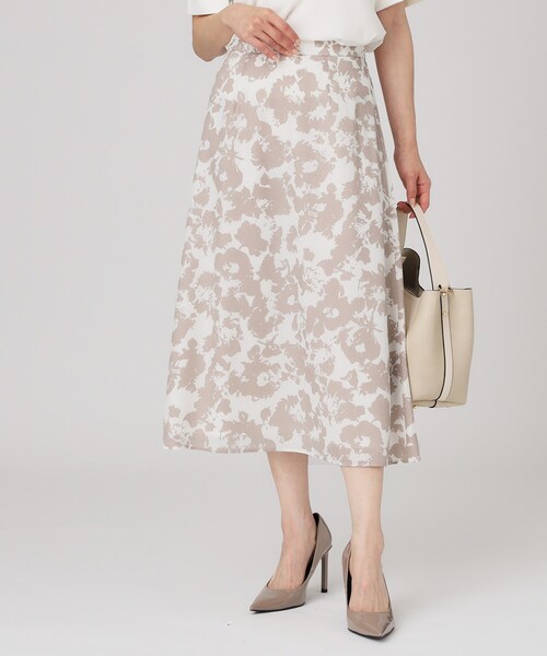 クード シャンス（COUP DE CHANCE）/【手洗い可／日本製】花柄フレアスカート COUP DE CHANCE（クードシャンス） スカート 「手洗い可／日本製」花柄