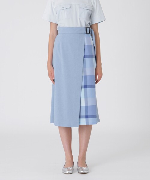 BULE  LABEL CRESTBRIGE ガウチョパンツ BLUE LABEL CRESTBRIDGE パンツ ハイカウントナノパーシャル