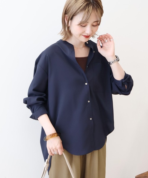 美品ロングシャツ　ネイビーXS NOTO QUALITY リラックスロングシャツ＜ネイビー＞(XS ネイビー): 東京