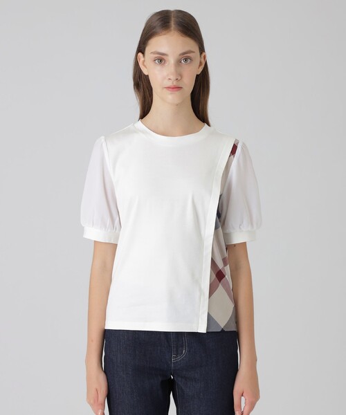tシャツ コンパクトピマスムースコンビTシャツ レディース