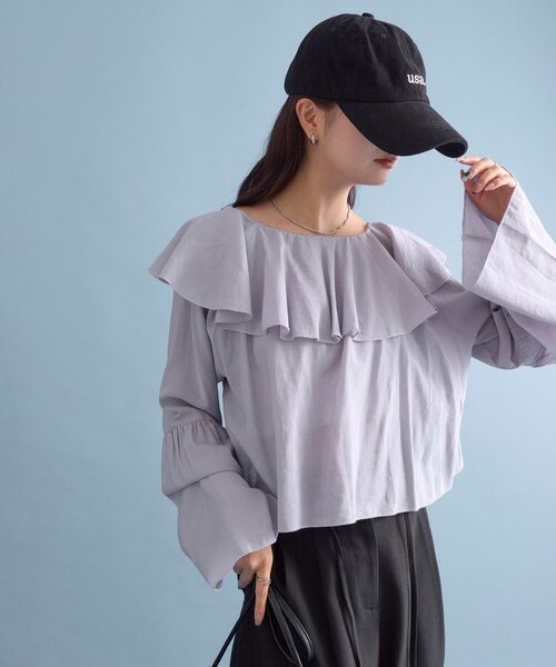 mystic（ミスティック） ブラウス シャツ 「4色展開」ラッフルボレロ