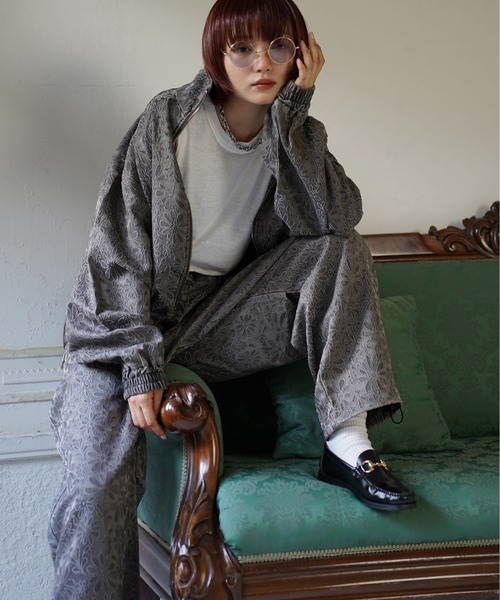 ATELANE /ピグメントジャガードセットアップ/トラックトップ/カーブパンツ ATELANE（アテレーン） セットアップ ATELANE / ピグメントジャガード