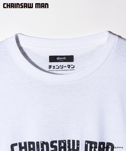 「glamb」 長袖Tシャツ「チェンソーマンコラボ」 L ホワイト メンズ