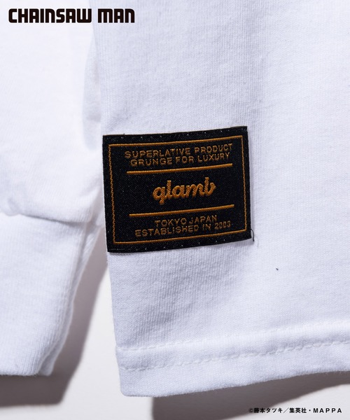 「glamb」 長袖Tシャツ「チェンソーマンコラボ」 L ホワイト メンズ