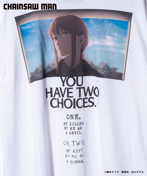 「glamb」 長袖Tシャツ「チェンソーマンコラボ」 L ホワイト メンズ