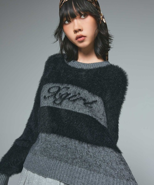 SHAGGY COMPACT ニット X-girl ニット セーター SHAGGY COMPACT KNIT TOP レディース