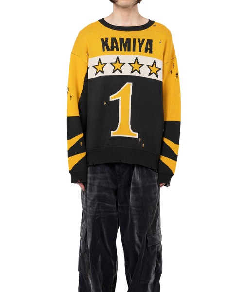 KAMIYA セーター ニット Racing Jacquard Knit Sweater メンズ