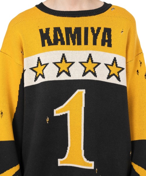 KAMIYA セーター ニット Racing Jacquard Knit Sweater メンズ