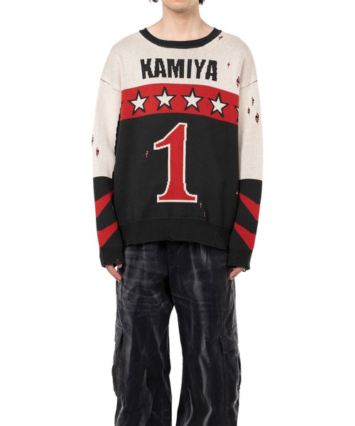 KAMIYA セーター ニット Racing Jacquard Knit Sweater メンズ