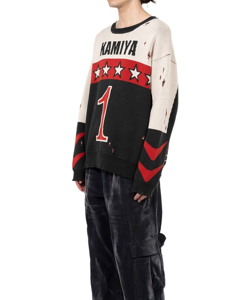 KAMIYA セーター ニット Racing Jacquard Knit Sweater メンズ