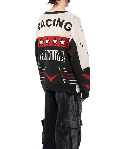 KAMIYA セーター ニット Racing Jacquard Knit Sweater メンズ