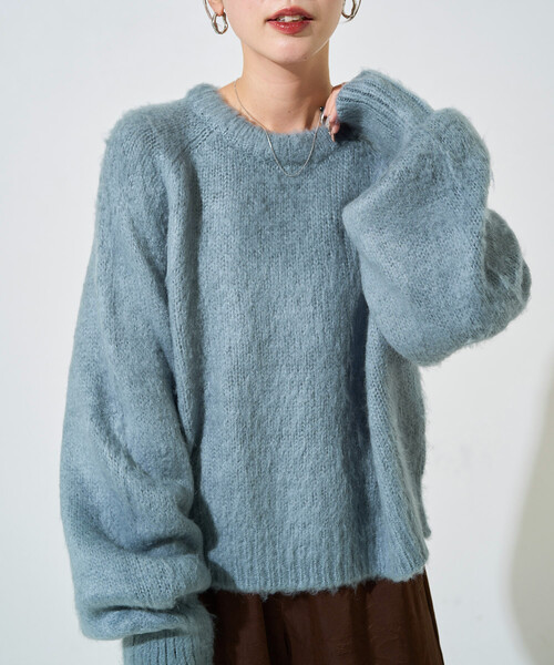 yori ヨリ　ニット　シャギー　シャギーニット　ショート　セーター FREAK'S STORE（フリークスストア） ニット セーター 限定展開 カラー