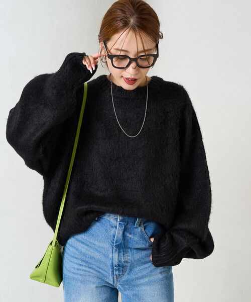 yori ヨリ　ニット　シャギー　シャギーニット　ショート　セーター FREAK'S STORE（フリークスストア） ニット セーター 限定展開 カラー