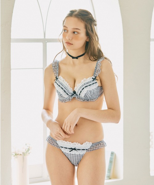 ランジェリーク　ギンガムチェック ブラジャーショーツセット C75 M northerly（ノーザリー） ブラジャー ショーツセット キューティー