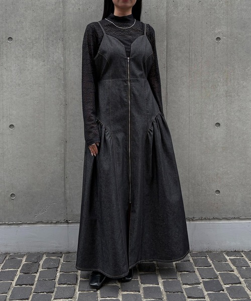 &g'aime ワンピース 「＆g'aime」デニムフレアワンピース Denim