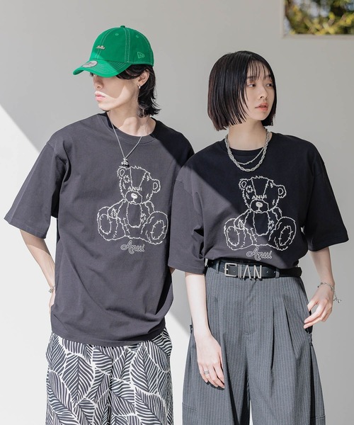 「Anui」 半袖Tシャツ MEDIUM チャコールグレー レディース_画像2