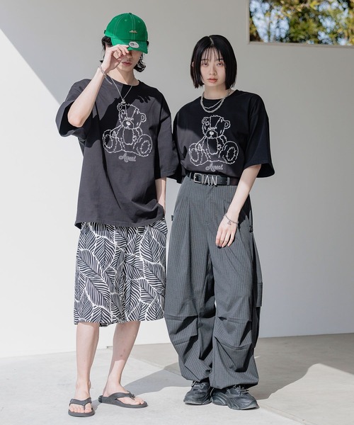 「Anui」 半袖Tシャツ MEDIUM チャコールグレー レディース_画像3