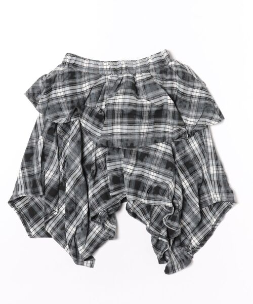 スカート 「イレヘムフレア×ダメージ風チェック」レディース ミニスカート 個性派 春夏秋冬 | ブランド登録なし | 10