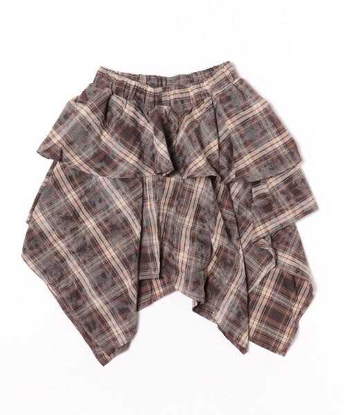 スカート 「イレヘムフレア×ダメージ風チェック」レディース ミニスカート 個性派 春夏秋冬 | ブランド登録なし | 09