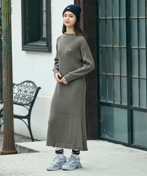 LACOSTE（ラコステ） ワンピース ローウエストリブニットドレス