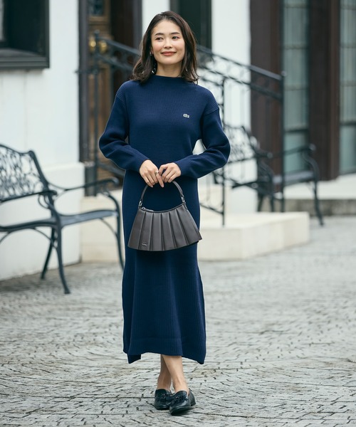 LACOSTE（ラコステ） ワンピース ローウエストリブニットドレス