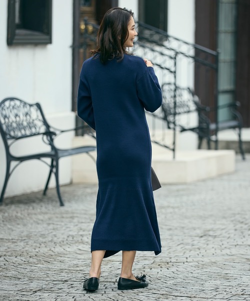 LACOSTE（ラコステ） ワンピース ローウエストリブニットドレス