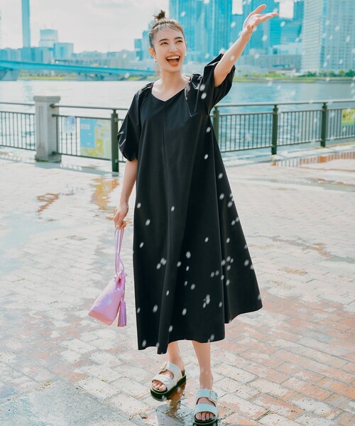 「UNFILO」 半袖ワンピース MEDIUM グレー レディース_画像2