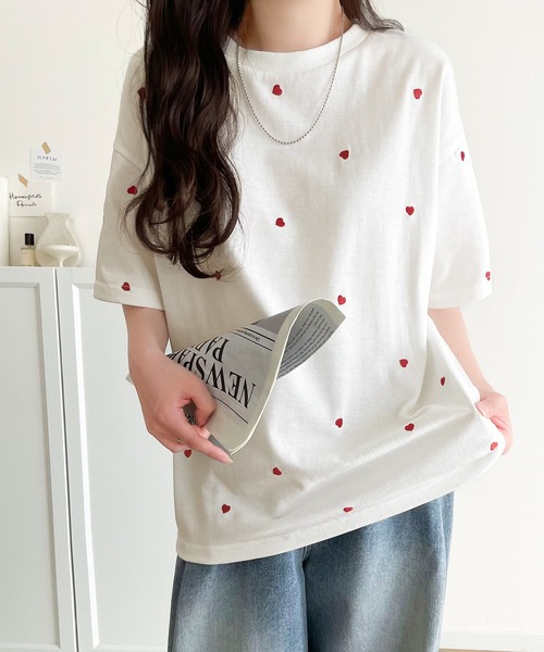 「Java」 半袖Tシャツ LARGE ホワイト×レッド レディース | Java | 01