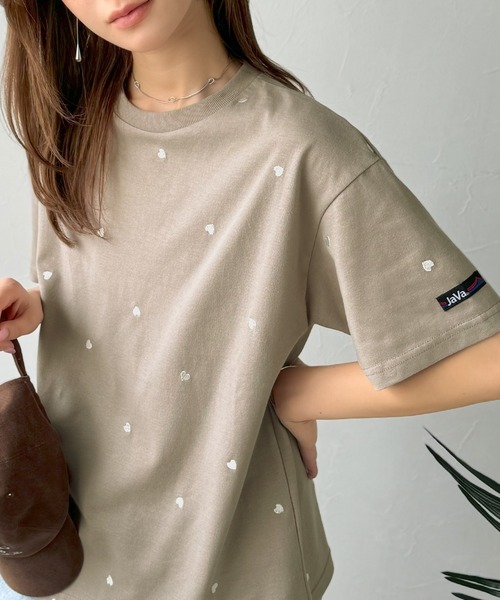 「Java」 半袖Tシャツ LARGE ホワイト×レッド レディース | Java | 08