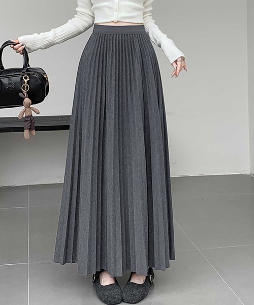 スカート ハイウエストプリーツロングスカート : ZOZOTOWN Yahoo!店