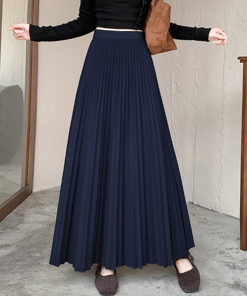 スカート ハイウエストプリーツロングスカート : ZOZOTOWN Yahoo!店