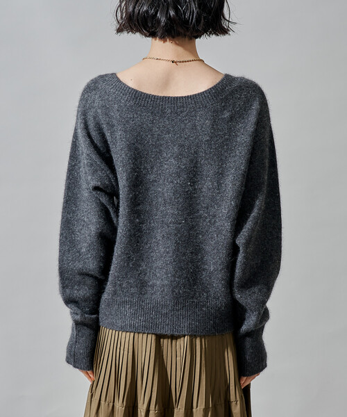 美品　ラクーンニット　カーディガン　オーバーカーディガン ラクーンニットオーバーカーディガン ネイビー