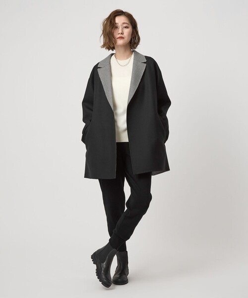 conte トレンチコート コート 「conte」バイカラー リバー ノーボタン
