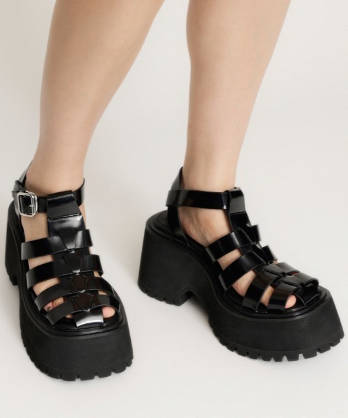 「SLY」 ヒールサンダル MEDIUM ブラック レディース_画像2