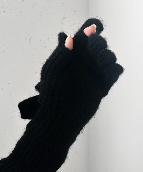 Casselini（キャセリーニ） 手袋 ロングニットリボングローブ