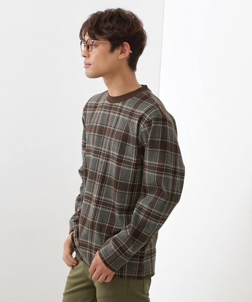 THE SHOP TK tシャツ チェックジャカードプルオーバー メンズ