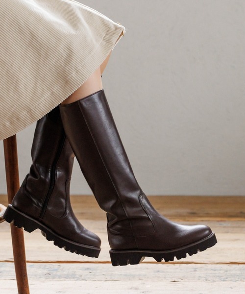 HIMIKO 「HIMIKO」 ロングブーツ 24.5cm ダークブラウン レディース