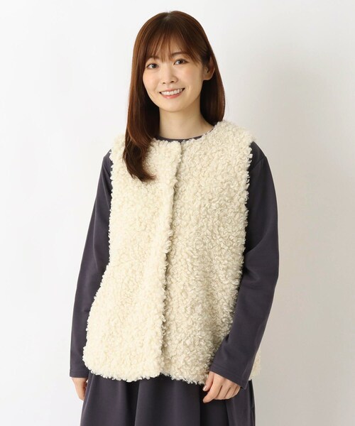 one'sterrace（ワンズテラス） ベスト ジレ フェイクファーベスト