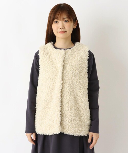 one'sterrace（ワンズテラス） ベスト ジレ フェイクファーベスト