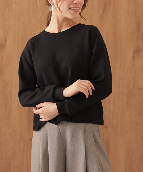 DAYRA tシャツ ソリッドカラー バック フリル コンパクト プルオーバー