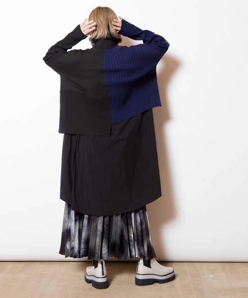 OSMOSIS（オズモーシス） カーディガン 2WAYバイカラーニット