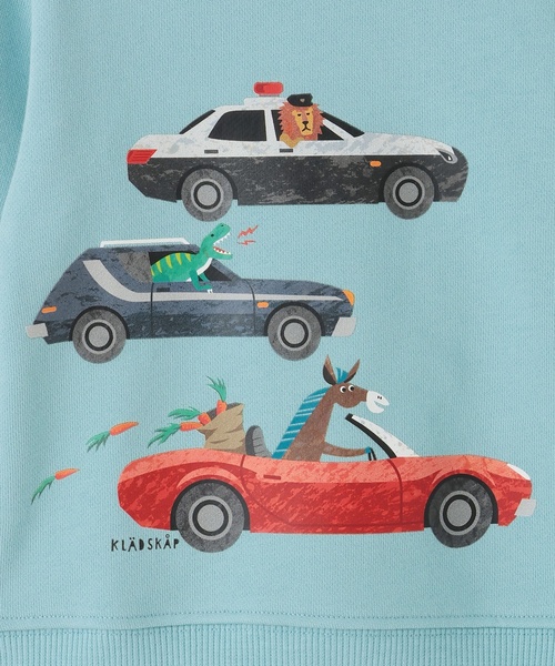 kladskap（クレードスコープ） トレーナー 動物と恐竜と車トレーナー 
