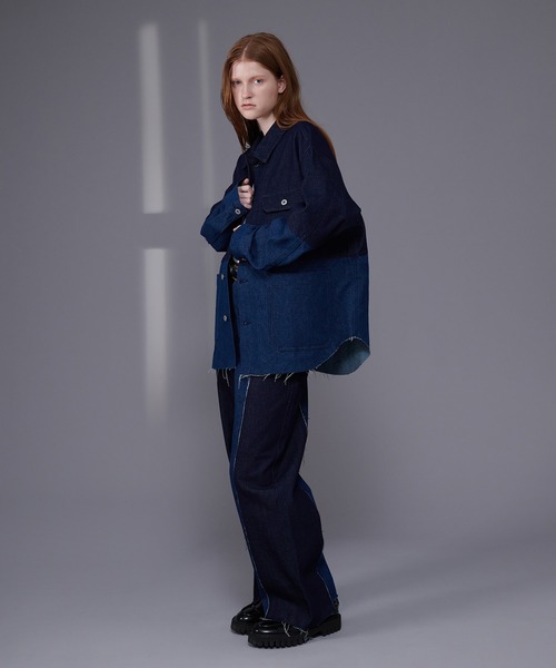 「ONCILY」 デニムジャケット MEDIUM インディゴブルー メンズ_画像4