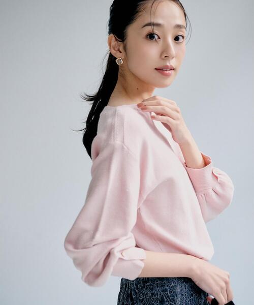 index（インデックス） ニット セーター ラメガーター編みボートネック